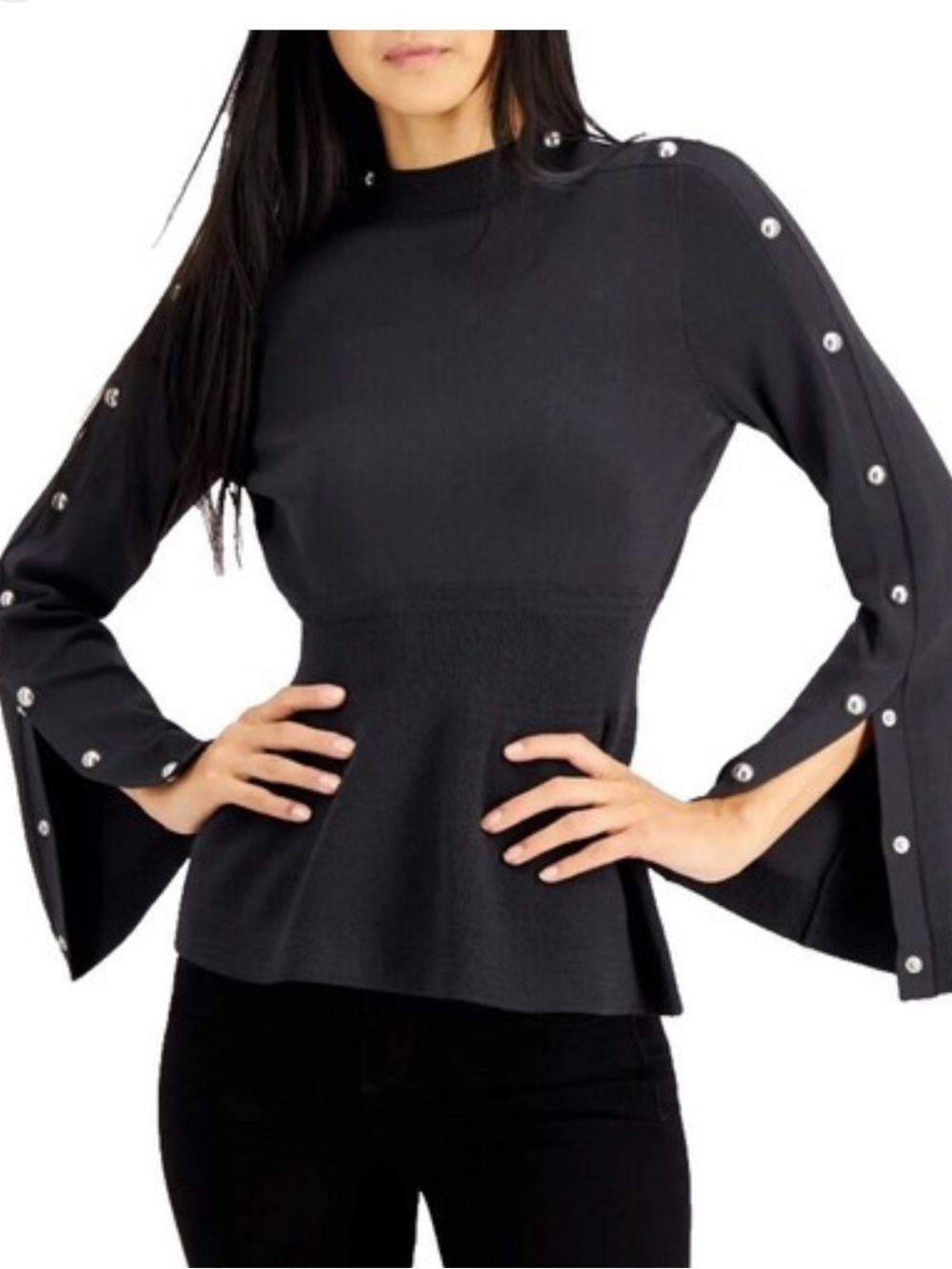 INC International Concepts P/S Snap-Sleeve Peplum
Sweater, Created for Macy's